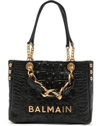 Balmain - Shopper Met Krokodillen-Reliëf - Lyst