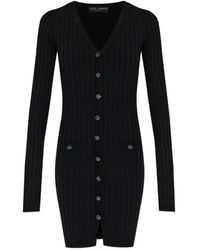 Dolce & Gabbana - Buttoned V-Neck Mini Dress - Lyst