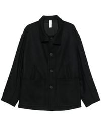 Hevò - Button-Up High-Neck Coat - Lyst