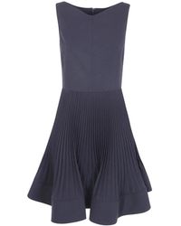 Emporio Armani - Pleated-Skirt Sleeveless Mini Dress - Lyst