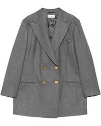 SAULINA - Agata Double-Breasted Peak-Lapels Blazer - Lyst