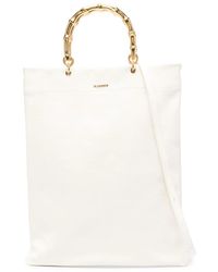 Jil Sander - Tote Bag With Bamboo Handles - Lyst
