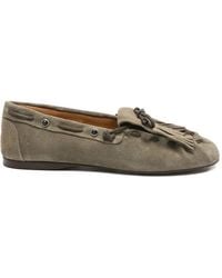 POSA - Fringe-Detail Suede Loafers - Lyst
