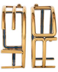 Etro - Logo-Plaque Hoop Earrings - Lyst