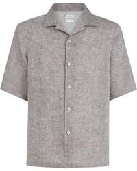 Brunello Cucinelli - Camp-Collar Short-Sleeve Shirt - Lyst