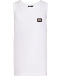 Dolce & Gabbana - Trägershirt mit Logo-Schild - Lyst