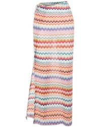 Missoni - Zigzag-Pattern Pareo Maxi Skirt - Lyst