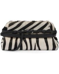 Moschino - Zebra-Print Leather Clutch Bag - Lyst