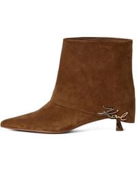 KARL LAGERFELD - Pasha Fold-Over Ankle Boots - Lyst