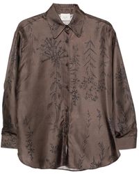 Alysi - Floral-Print Silk Shirt - Lyst