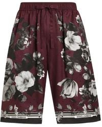Dolce & Gabbana - Peony Ramage-Print Vanity Twill Trousers - Lyst