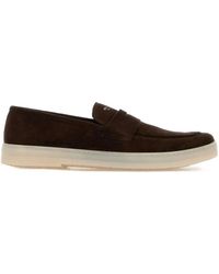 Prada - Logo Strap Loafers - Lyst