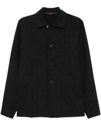 Ma+ - Pinstripe-Pattern Button-Up Jacket - Lyst