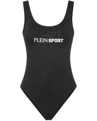 Philipp Plein - Monokini Logo-Print Scoop-Neck Swimsuit - Lyst