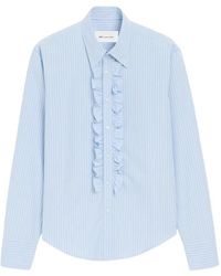 Ami Paris - Camisa a rayas con detalle de volantes - Lyst