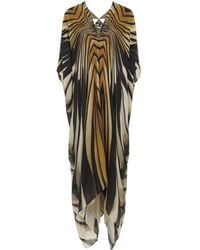 Roberto Cavalli - Abito Midi A Righe - Lyst