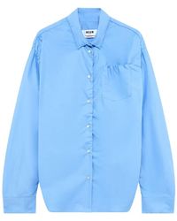 MSGM - Gerafftes Hemd Mit Brusttasche - Lyst
