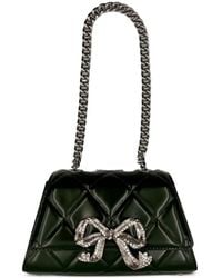Self-Portrait - Quilted Crystal-Bow Mini Bag - Lyst