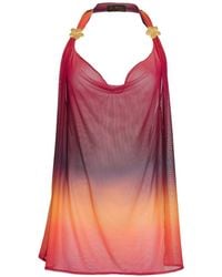 Amir Slama - X Tati Barbieri Ombré-Mesh Halterneck Beach Cover-Up - Lyst
