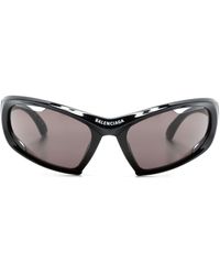Balenciaga - Uni Dynamo Wrap Oval-frame Sunglasses - Lyst