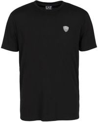 EA7 - T-Shirt With Logo Patch - Lyst