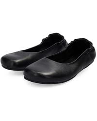 Groundies - Elasticated Leather Ballet Flats - Lyst