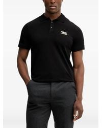 KARL LAGERFELD - Logo-Print Short-Sleeve Polo Shirt - Lyst