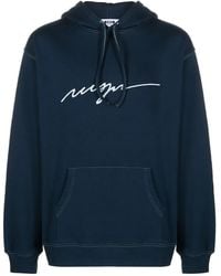 MSGM - Logo-Embroidered Cotton Hoodie - Lyst