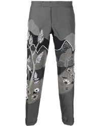 Thom Browne - Embroidered Tailored-cut Trousers - Lyst
