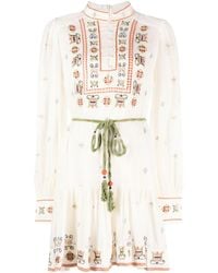 ALÉMAIS - Robe courte Lovella à fleurs brodées - Lyst