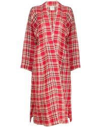 Forte Forte Tartan Oversized Coat - Red