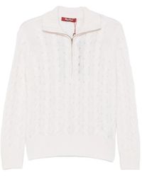 Max Mara - Cable-Knit Quarter-Zip Sweater - Lyst