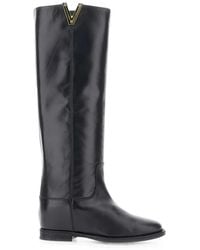 Via Roma 15 - Logo-Plaque Cut-Out Boots - Lyst