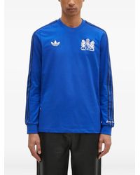 adidas - T-Shirt Met Drie Strepen En Lange Mouwen - Lyst