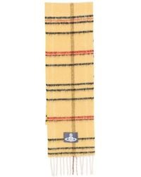Vivienne Westwood - Check-Pattern Fringed Scarf - Lyst