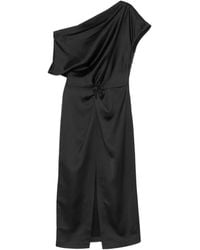Imperial - Vestido Midi De Una Sola Manga Con Detalle Retorcido - Lyst