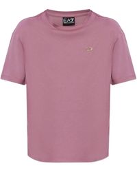 EA7 - Logo-Plaque T-Shirt - Lyst