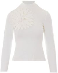 FARM Rio - Floral-Appliqué Long-Sleeve T-Shirt - Lyst