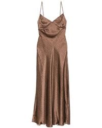 MC2 Saint Barth - Leopard-Print Spaghetti-Strap Silk Maxi Dress - Lyst