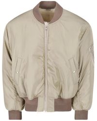 AURALEE - Shearling-Lined Silk Bomber Jacket - Lyst