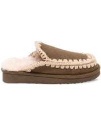 Mou - Eskimo Slipper Aus Schafsleder Mit Häkelbesatz - Lyst