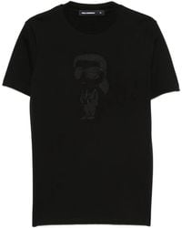 KARL LAGERFELD - Ikonik-Patch Cotton T-Shirt - Lyst