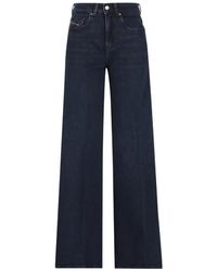 DIESEL - Logo-Patch Wide-Leg Jeans - Lyst