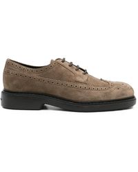 Hogan - H704 Brogue-Detail Suede Derby Shoes - Lyst
