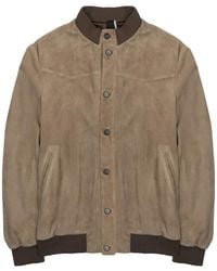 Low Brand - Suede-Finish Button-Up Jacket - Lyst