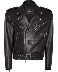 DSquared² - Zippered Leather Jacket - Lyst