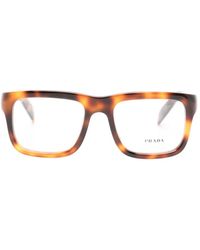 Prada - Brille Mit Eckigem Gestell - Lyst