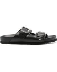 P.A.R.O.S.H. - Buckled Leather Sandals - Lyst