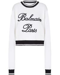 Balmain - ホワイト Signature セーター - Lyst