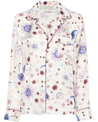 Forte Forte - Notched-collar Graphic-print Shirt - Lyst